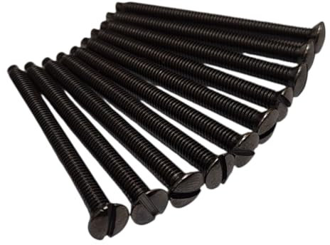 50mm Black Nickel Electrical Machine M3.5 Screws for Light Switch Plug Socket - Pack of 10