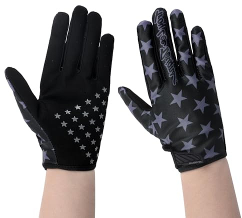IPENNY American Flag Design Motorcycle Gloves Full-finger MBT Racing Gloves, Stars and Stripes Pattern Anti-Slip Touchscreen Cycling Gloves Summer Breathable Biking Sporting Driving Mitts (Black, XL)