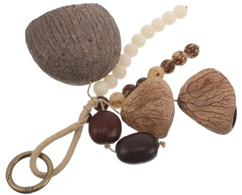 WESIEVYA Maracas Africanas de Cáscara Natural Hechas a Mano Semillas, Campana de Percusión Manual para Baños de Sonido y Terapias, Instrumento Musical Tribal Portátil