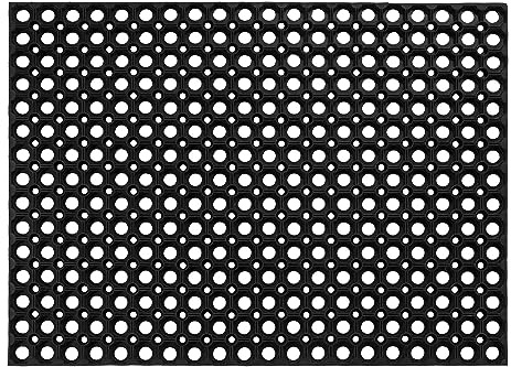 andiamo Fußmatte aus Weichkautschuk - Fußabtreter Hauseingang - Gummimatte im Außenbereich - pflegeleicht, wetterfest und zuschneidbar - Fallschutzmatten Outdoor - Schmutzfangmatte 60 x 80 cm Schwarz