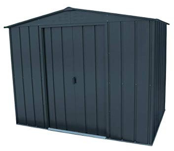 Duramax TOP 8 x 6 (4.37 m²) Metall gerätehaus, hergestellt aus verzinktem Stahl, verstärkte Dachkonstruktion, wartungsfreies und witterungsbeständiges Metallgerätehaus, Geräteschuppen, Anthrazit