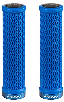 Funn Holeshot Mountainbike-Griffe mit Einzelklemmung, Innendurchmesser von 22 mm, Griffenden aus gehärtetem Material (Blau)