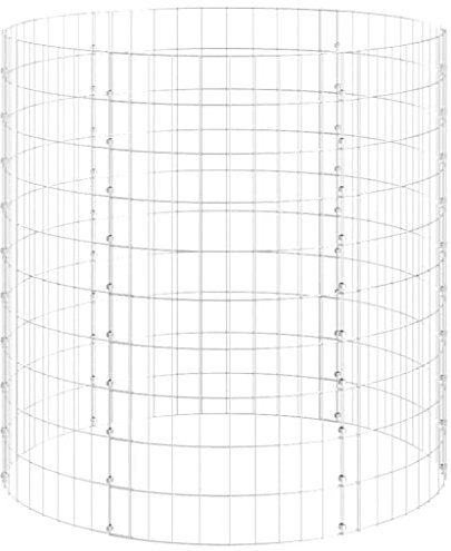 Gabionen-Hochbeet Steinkorb-Pflanzkübel rund Gabionen-Säulen Steingabionen Steinkorb Gabione Säule Verzinkter Stahl Ø100x100 cm