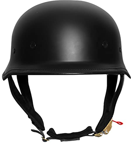 Casco Moto Omologato ECE Mezzo Casco Stile Retrò Tedesco Caschi Jet Moto Incrociatore Scooter Casco Cool Per Uomini E Donne Casco Mezzo Viso Calotta Cranica Elmetto A,M(57-58CM)