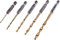 Mr. Gadget's Solutions® 5 Piece 6.25mm (1/4) Titanium Coated High Speed Steel (HSS) Drill Bit Set for Wood and Metal Power Bit Set