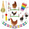 OVNSHVN Poulet pour Poules Poulet Xylophone Jouet Poulet Pont BalançOire Poulet Picorer Poulet Miroir