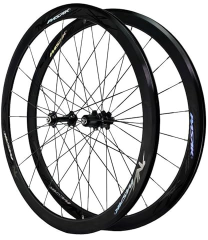 Juego De Ruedas De Bicicleta 700C Ruedas De Bicicleta De Carretera con Cubierta De 40 Mm De Profundidad Llantas De Doble Pared Juego De Ruedas Delanteras Y Traseras B,700C