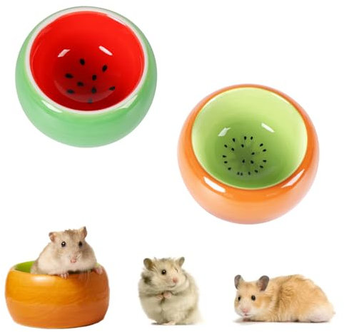 Hamsterkästen, 2er Set - Keramik Futterschalen für Kleintiere, Anti-Bissen, Meerschweinchenschalen
