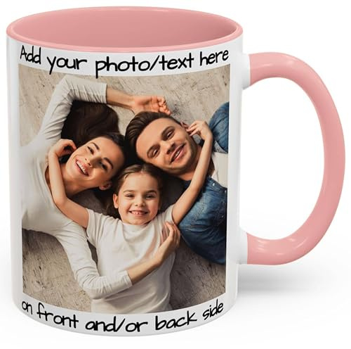 Tazza personalizzata con immagine o testo dei tuoi caricamenti, tazza personalizzata, tazza in ceramica adatta al microonde e alla lavastoviglie, 325 ml