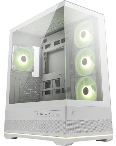 MSI MAG PANO 110R PZ White – Mid-Tower-Gaming-PC-Gehäuse – Unterstützt GPUs mit Einer Länge von bis zu 400 mm, herausnehmbare Staubfilter, USB 20 Gbit/s (Typ C), Back-Connect-ATX- und Micro-ATX