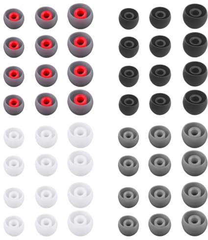D'embouts en Silicone, Bouchons d'oreille De Remplacement en Silicone, 3 Tailles, 4 Couleurs, Compatibles avec La Plupart des Écouteurs Intra - Auriculaires [48 Pièces]