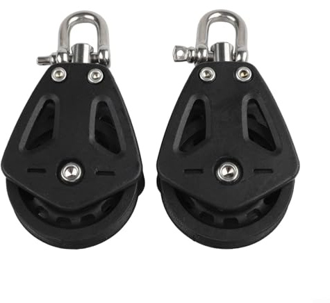 2 pulegge in nylon resistente con griglia girevole, puleggia singola rotante per barche a vela marine, accessori per sartiame carico 460 kg