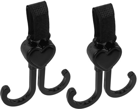 Hemobllo 2pezzi Moschettone Gancio per Passeggino Gancio Girevole per Passeggino Doppio per Carrello della Spesa e Bicicletta Accessorio Pratico per Appendere Borse e Zaini