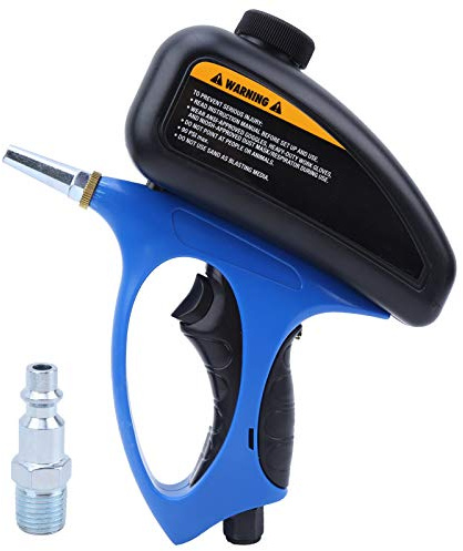Yechiry Sandbläster, Handhållen Sandbläster för Färgborttagning med Halkfritt Handtag, 90PSI Bärbar Luftsandblästringspistol, ABS-material Sandblästringskit för Metall, trä, Glasetsning