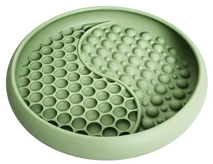 ciotola Anti Ingozzamento, Ciotola Per Alimentazione Lenta per Cani e Gatti, Ciotole in Silicone, Tappetino Anti-Ingozzamento per Cane e Gatto, Tappetino Leccabile per Animali, Interattiva, Verde