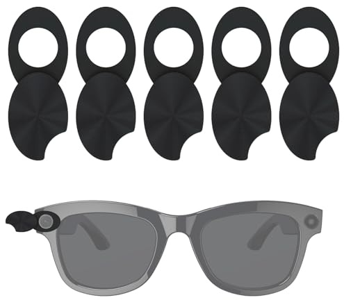 Lot de 5 Cache-lumière pour Lunettes connectées Ray-Ban Meta Traveler Skyler Headline, Noir, Rotatif, avec LED, idéal pour masquer la lumière des Verres