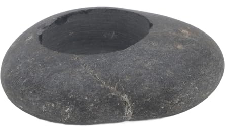 Portacandele in pietra decorativo fatto a mano, portacandele per lumini in pietra naturale con design liscio e arrotondato per matrimoni, camere da letto, uffici