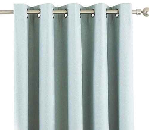 Riva Home Eclipse Blackout Eyelet Curtains, Polyester, Duck Egg Blue, 46 x 72 (117 x 183cm)
