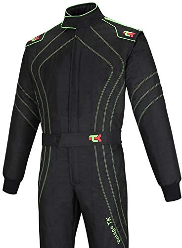 Kart-Anzug für Erwachsene, einteilig, Cordura, Schwarz, XXXXL