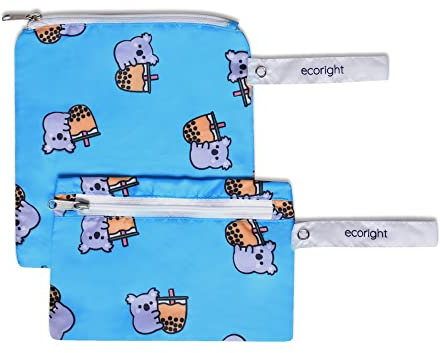 100% RECYCLED Reusable Sandwich Bag & Snack Bags by EcoRight | Zero Waste & Food Safe Lunch Bag - Pack of 2