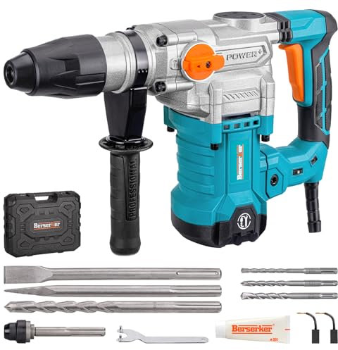 Berserker 1-9/16 SDS-Max Heavy Duty Rotary Hammer Drill with Vibration Control,Safety Clutch,13 Amp 3 Functions Demolition Rotomartillo for Concrete-Including 1 Drill Bits,Point Chisel,Carrying Case