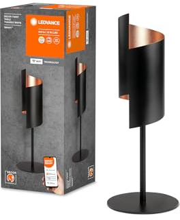 LEDVANCE SMART+ DECOR Twist lampada da tavolo WiFi, nera, 12W, 840lm, luce bianca regolabile 3000-6500K, DIM, luce verso l'alto e il basso, controllabile tramite app, compatibile con Amazon, Google