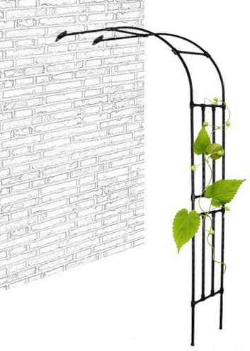 BEEGMA Rosenbogen Garten Halbbogen 60x240x45cm 120x240x45cm 240x240x45cm Metall Torbogen Rankhilfe Rankgitter Halb-rosenbogen Wetterfest Stabiles (Size : W90xH240cm/W3xH7.9ft)