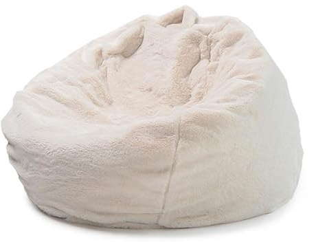 UGEFKMQ Sittsäck lyxig sittsäck för vuxna stora fluffiga puffar med vardagsrum extra breda mjuka säten för vuxna (utan fyllning), beige, 90 cm x 110 cm