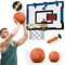 HYES 24 x 16 Big Basketball Hoop for Kids, Over Door Basketball Hoop with Scoreboard Led Lighting, Indoor Large Basketball Toys Gifts for Man Kids Teens Adults Boys Girls - Blue
