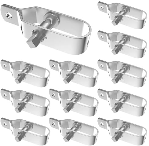 Yauhar 12Pcs Electric Fence Tightener, Heavy Duty Silver Galvanised Inline Wire Ratchet Tensioner for Tensioning Cable Farm, Fence, Home (100mm/4”)