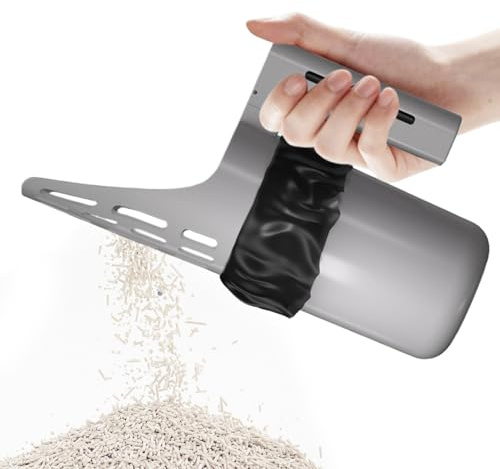Pala para para Gatos con Recipiente recogedor Integrado, Pala Grande para arenero portátil, Accesorio de para Gatos con función de Filtro para Interiores y