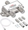 Justech Mini 2-Fach Verteiler SAT Splitter TV Radio F-Stecker Adapter 950~2150 MHz Antennen Metall TV-Verteiler Adapter mit 0.5m Kabel + 2X F Stecker auf Koax Stecker + 3X F Buchse auf Koax Kupplung