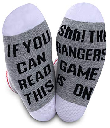 JTOUK American Football Gift Ice Hockey Gift Football Fans Gift Funny Birthday Gift Novelty Football Socks (Rangers)