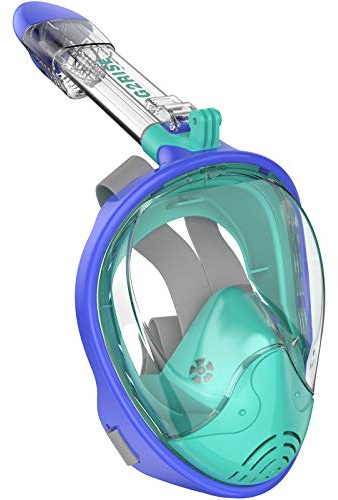 G2RISE® Schnorchelmaske, Tauchmaske, Faltbare CO2-sichere Schnorchel Vollmaske mit Kameraposition für Kinder und Erwachsene