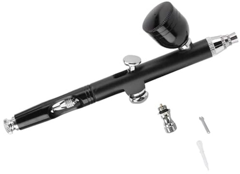 HUBEST Airbrush Kit, Dual Action Gravity Feed Airbrush Gun with 0.3mm Nozzle - Precision Paint Sprayer Set for Model Painting, Cake Decorating, Nail Art, Makeup, Shoes & Crafts (Black)