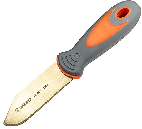 WEDO Coltello comune in bronzo di alluminio non scintillante, coltello di sicurezza senza scintille, non magnetico, fucina, resistente alla corrosione, standard DIN, 203mm