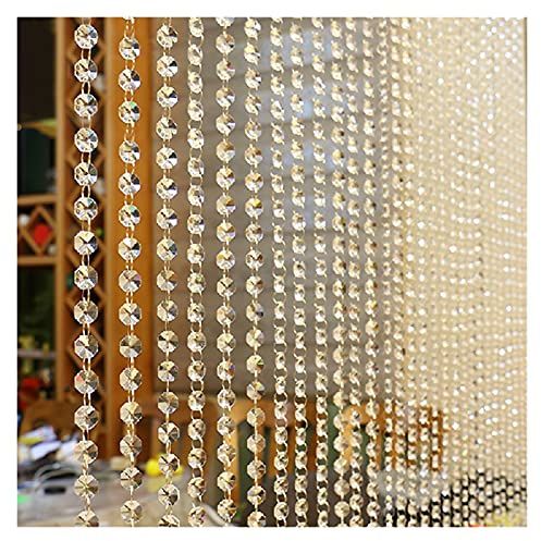 2 unids Cortina Cristal Cristal Bead Cortina Lujo Sala de Estar Dormitorio Ventana Puerta decoración de Boda decoración decoración Novela casa Cortina de Cuentas de Cristal (Color : Clear)