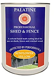 Palatine Professional Shed & Fence 2.5lt | Oil Based Paint for use on Sheds & Fences (Sunflower Yellow)