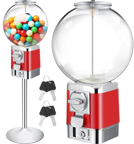 Simgoing Vending Machine with Metal Stand Capsule Vending Machines Commercial Coin Gumball Machine Cent Coin Operated Candy Dispenser Gumball Machines for Business or Home