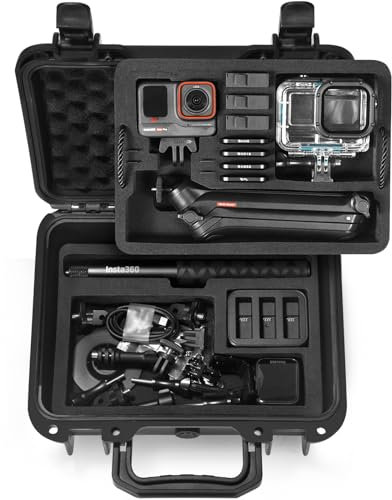 LEKUFEE wasserdichte Koffer für Insta360 Ace Pro 2/Insta360 Ace/Action-Kamera und Insta360 Ace Pro Zubehör (nur Tasche)