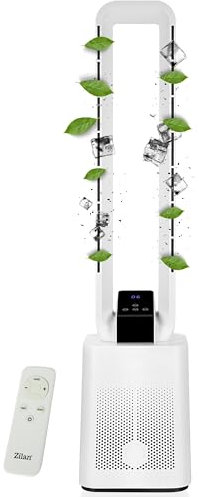 Echos Ventilateur tour très silencieux - Moteur CC - Télécommande - Écran LED oscillant - 3 modes - 12 niveaux - Ventilateur colonne - Refroidisseur d'air - Minuterie 15 h