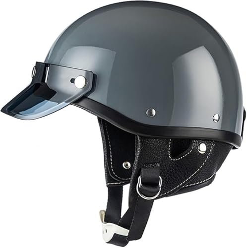 Halbschalenhelm Motorrad Halbhelm Retro Baseballmütze-Helm ECE-Zulassung Motorradhelm Baseball Cap Schnellverschluss Mit Atmungsaktiven B,S(55-56CM)