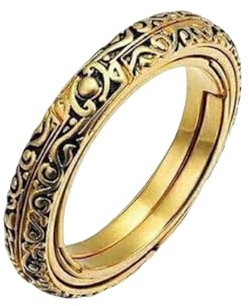 SHINROAD Anti-ångest-ring, spindelleksak, fidget halsband, titanstålspinnare, dekompressionsleksak, planetform, stötsäker, manuell, anti-stressfångare, unisex guld, Titan stål, Andra sten