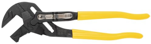 Klein Tools D53012 Plier Wrench, High Leverage Multi-Use Pump Plier with Adjustable and Reversible Double-Sided Jaw, Smooth and Knurled Teeth, 12-Inch