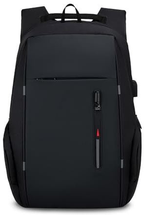 FANDARE Laptop ryggsäck för män med USB-flygplan Ryanair handbagage kvinnor dagryggsäck med reflektorränder handväska reseryggsäck skolväskor weekendare arbete dagsryggsäck, svart, L
