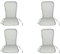 HERSIG - Pack 4 Cojines Silla con Respaldo | Almohadillas Silla Rallas Finas Gris-Blanco