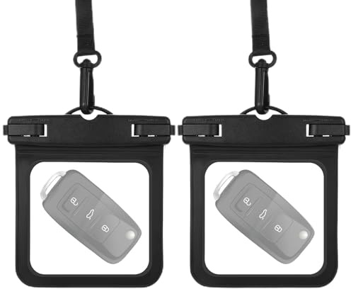 HJZHII Lot de 2 petites pochettes étanches submersibles pour la natation, porte-clés, portefeuille, badge d'identité, carte de crédit, argent, pièces de monnaie, permis de conduire, surf