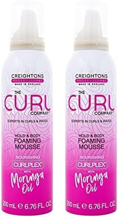 The Curl Company Hold and Body Foaming Mousse (200 ml) - Defines Curls and Waves, Eliminates Frizz and Smoothes Unruly Flyways; Professionally Formulated with Curplex and Nourishing Moringa Oil
