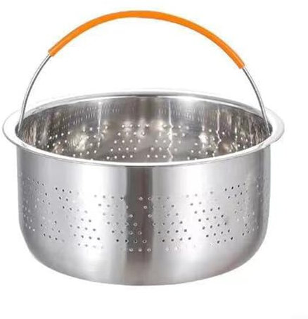 Inserto per cottura a vapore in acciaio inox, facile da pulire, perfetto per cuocere a vapore verdure, gnocchi e uova rapidamente (21,5 cm corto)