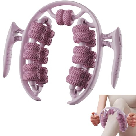 Eruceky 360 Degrés Rotation Jambe Pince Masseur, Masseur Manuel Anti-Cellulite, pour Cuisses, Jambes et Fesses Stimulation Fasciale et Drainage Lymphatique(Rose)